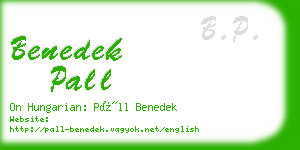 benedek pall business card